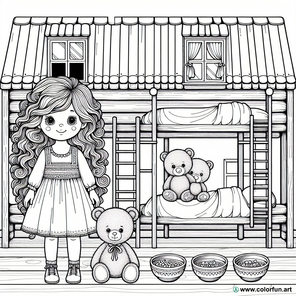 coloring page Goldilocks and the Three Bears preschool section