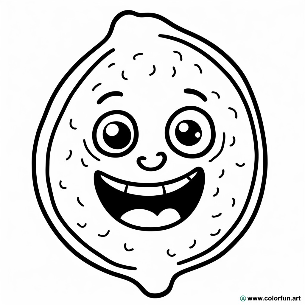 Funny lemon coloring page
