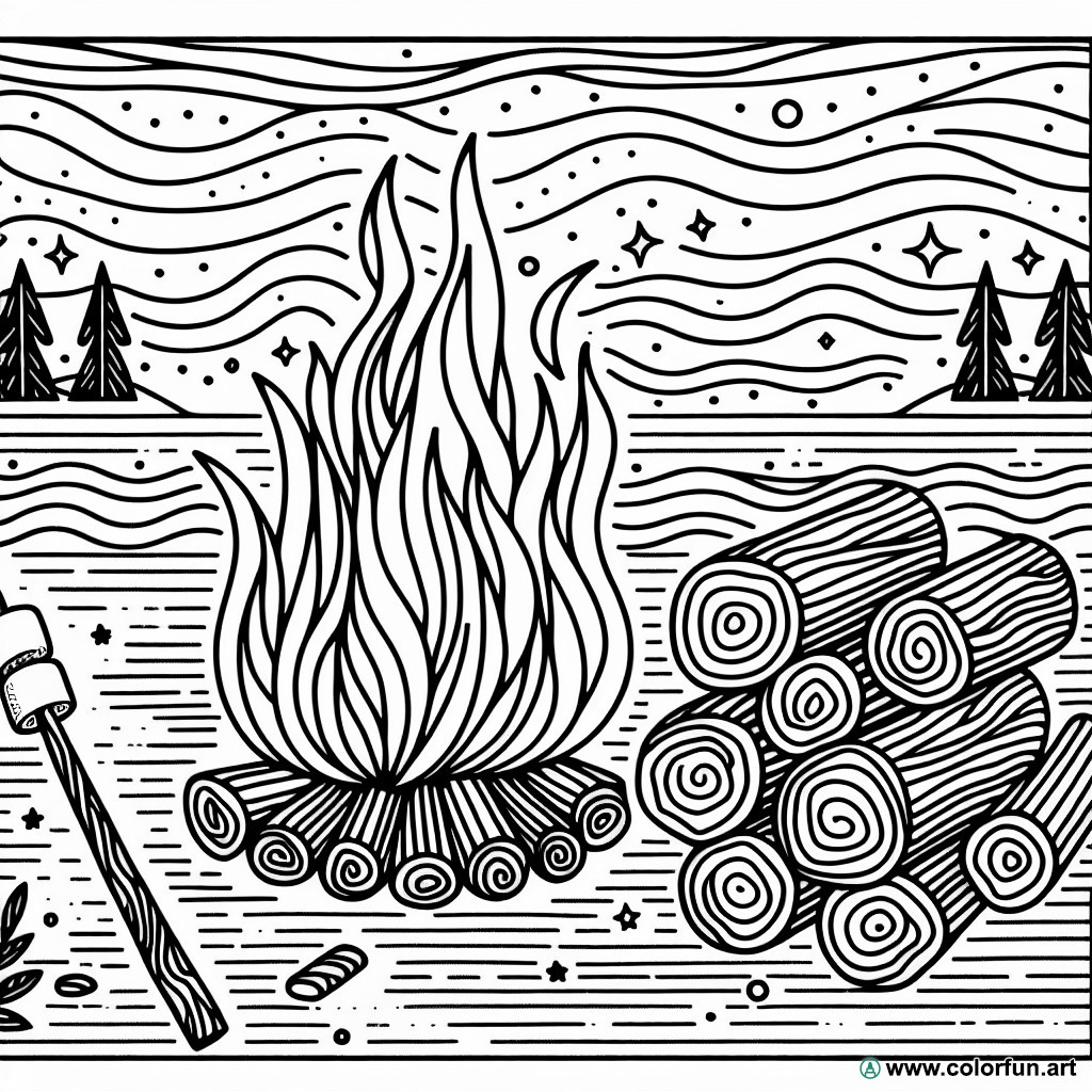 campfire coloring page