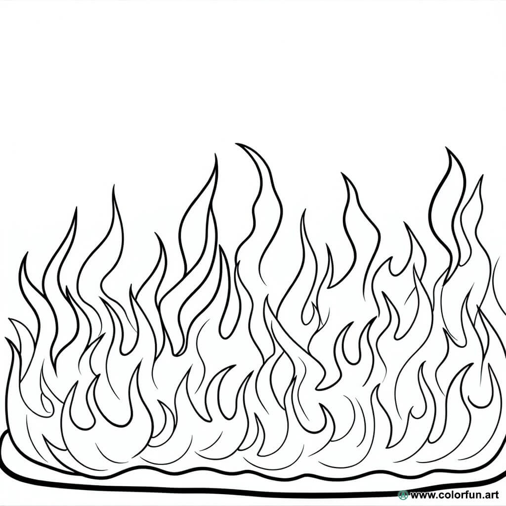 coloring page bright flames