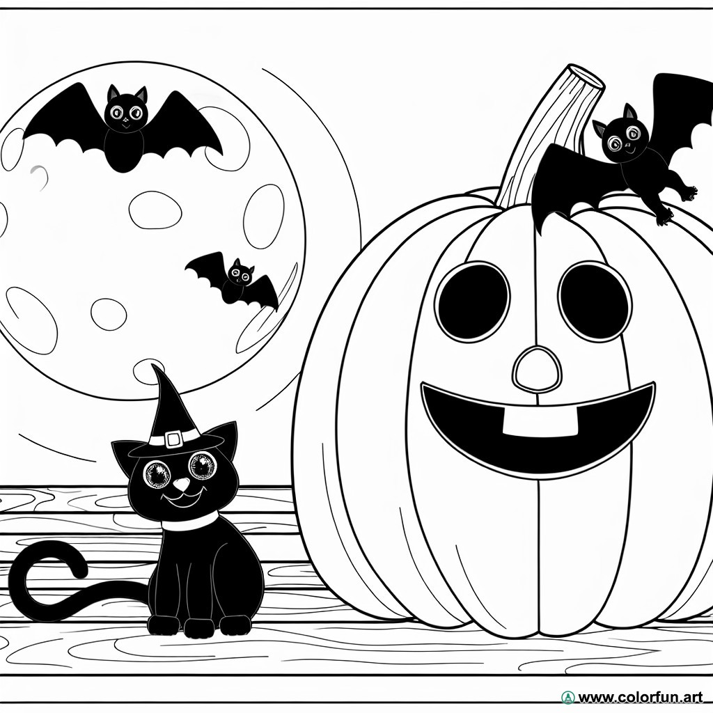 coloring page halloween child 2 years