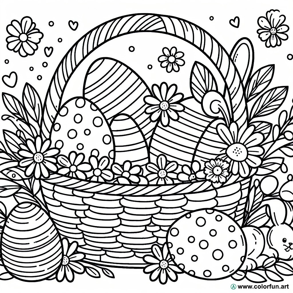 Easter basket coloring page