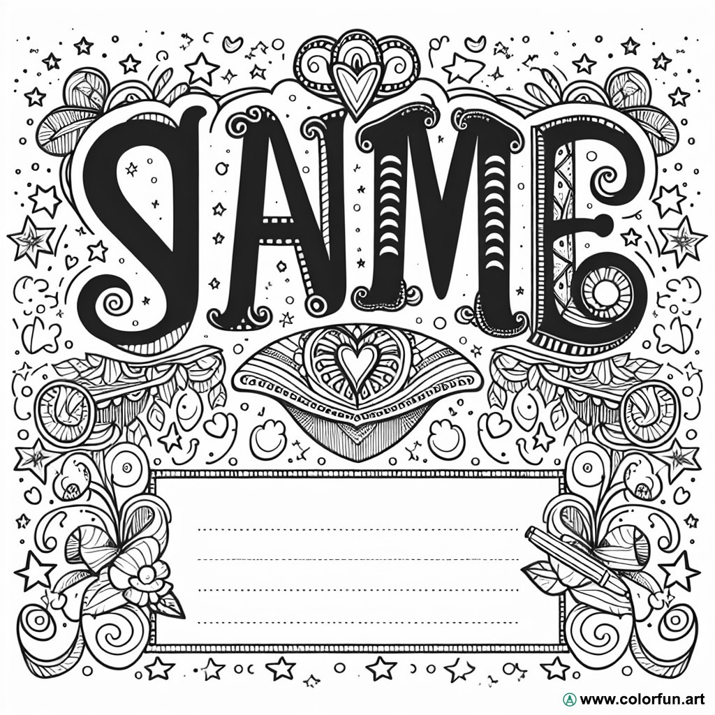 vintage first name coloring page