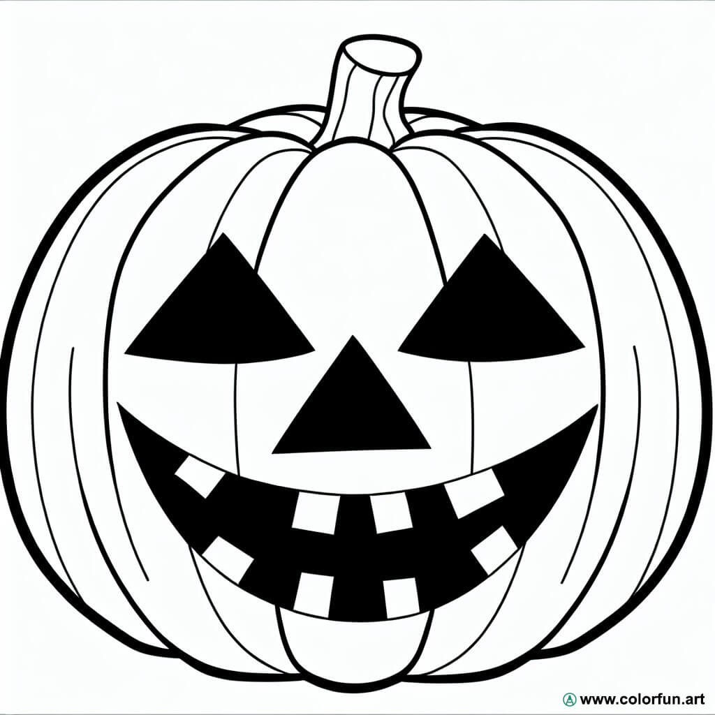 coloring page scary pumpkin
