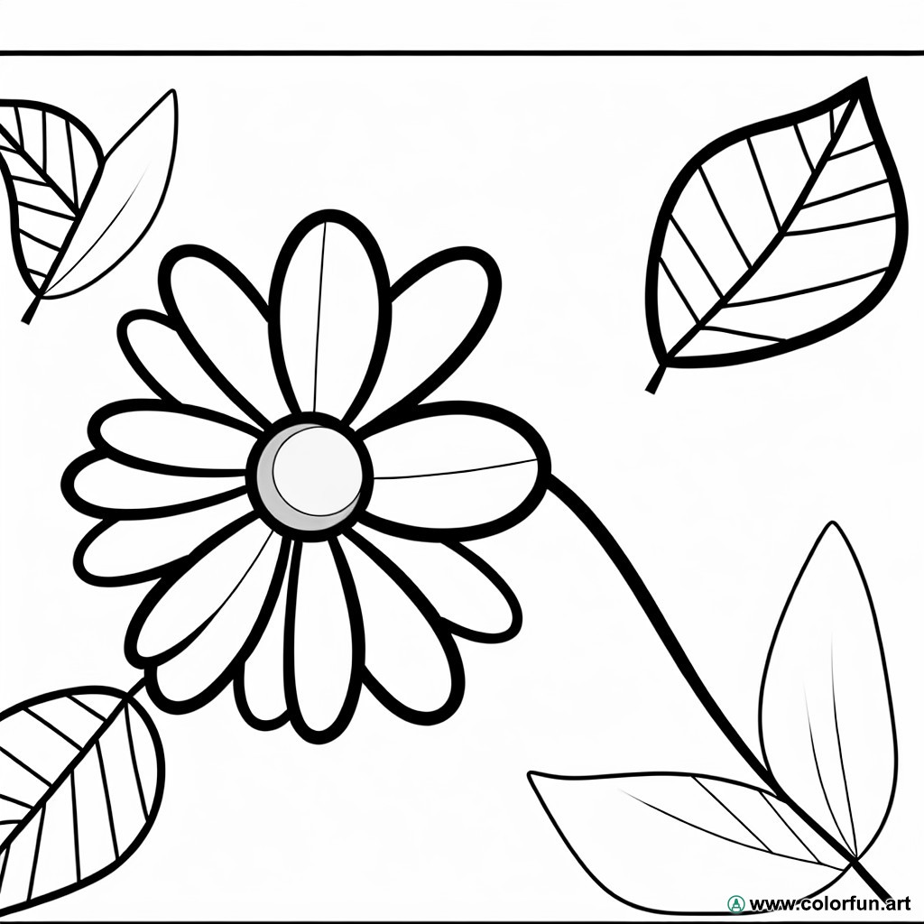 botanical daisy coloring page