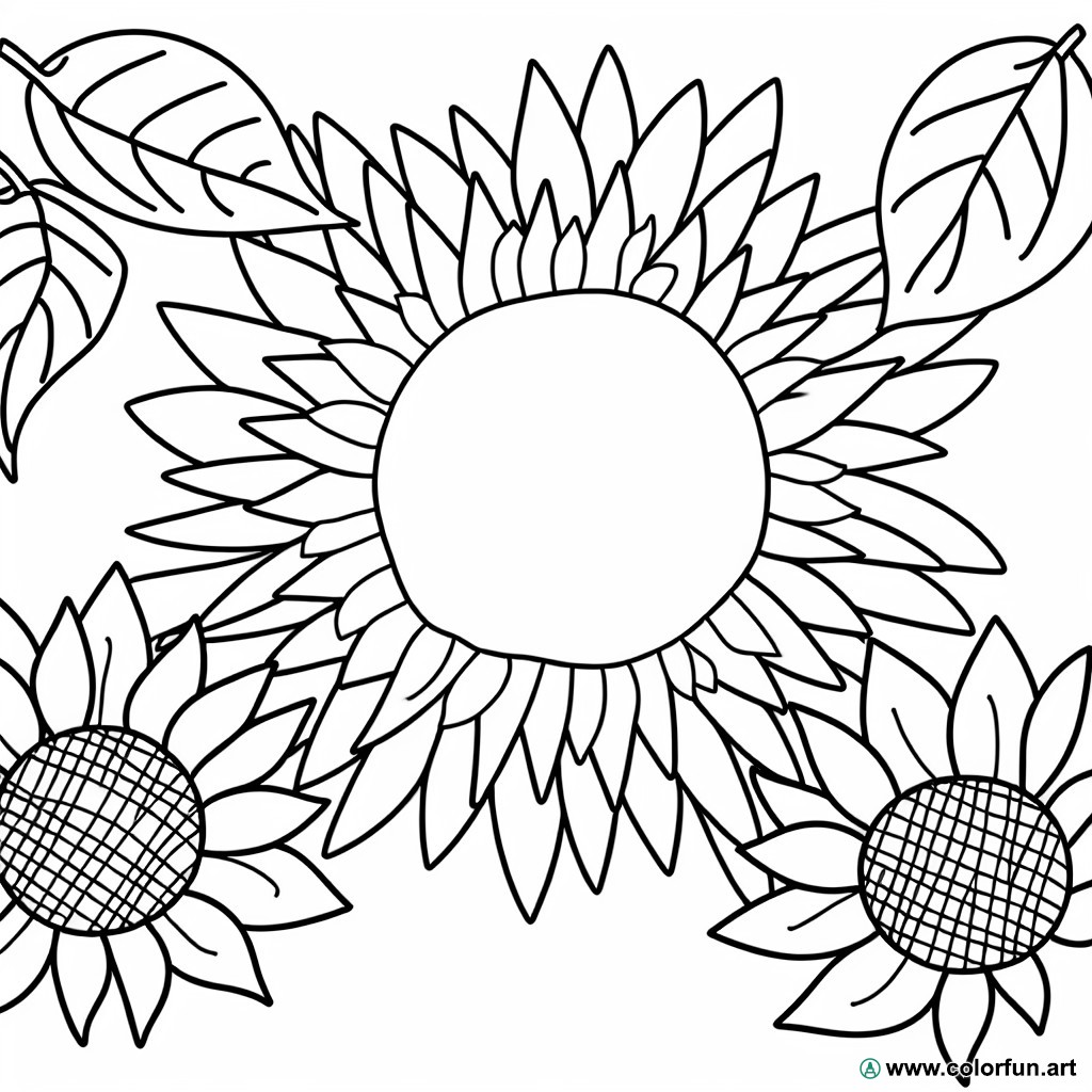 adult sunflower coloring page