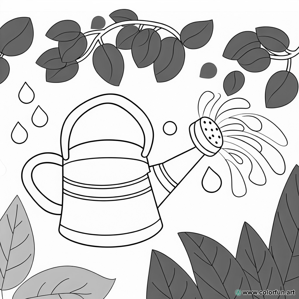 coloring page watering