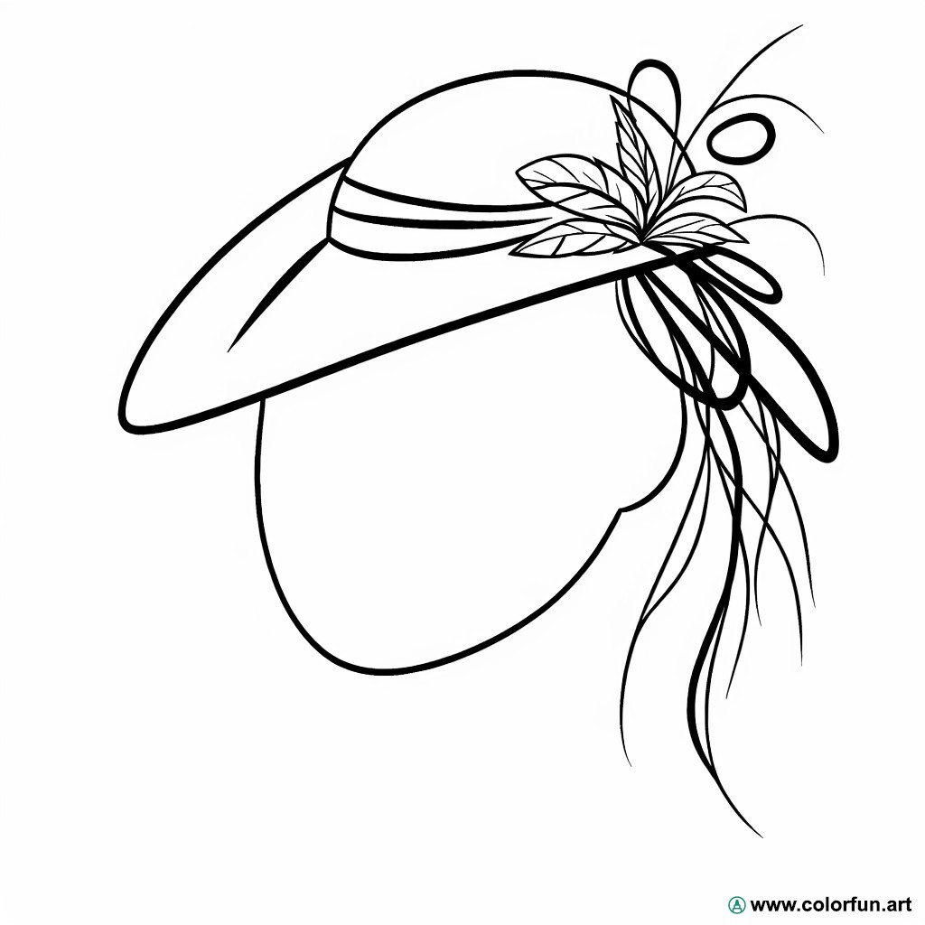 coloring page fashion hat