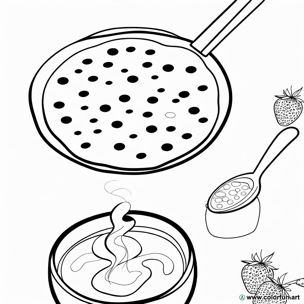 Coloring page pancakes nanny