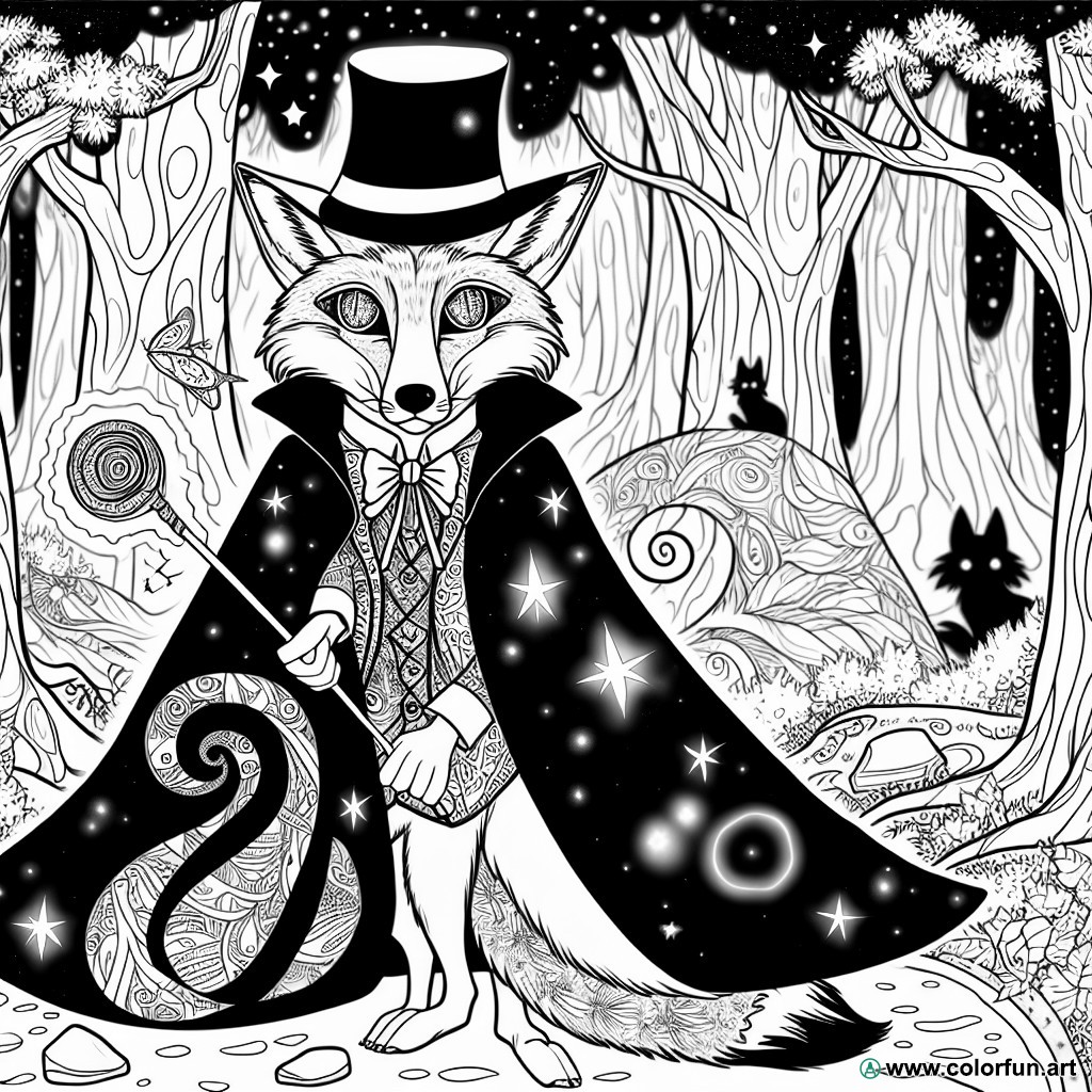 fantastic fox coloring page