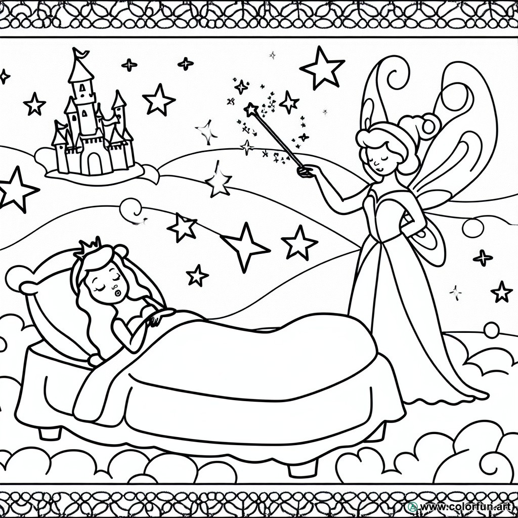 coloring page Sleeping Beauty fairy