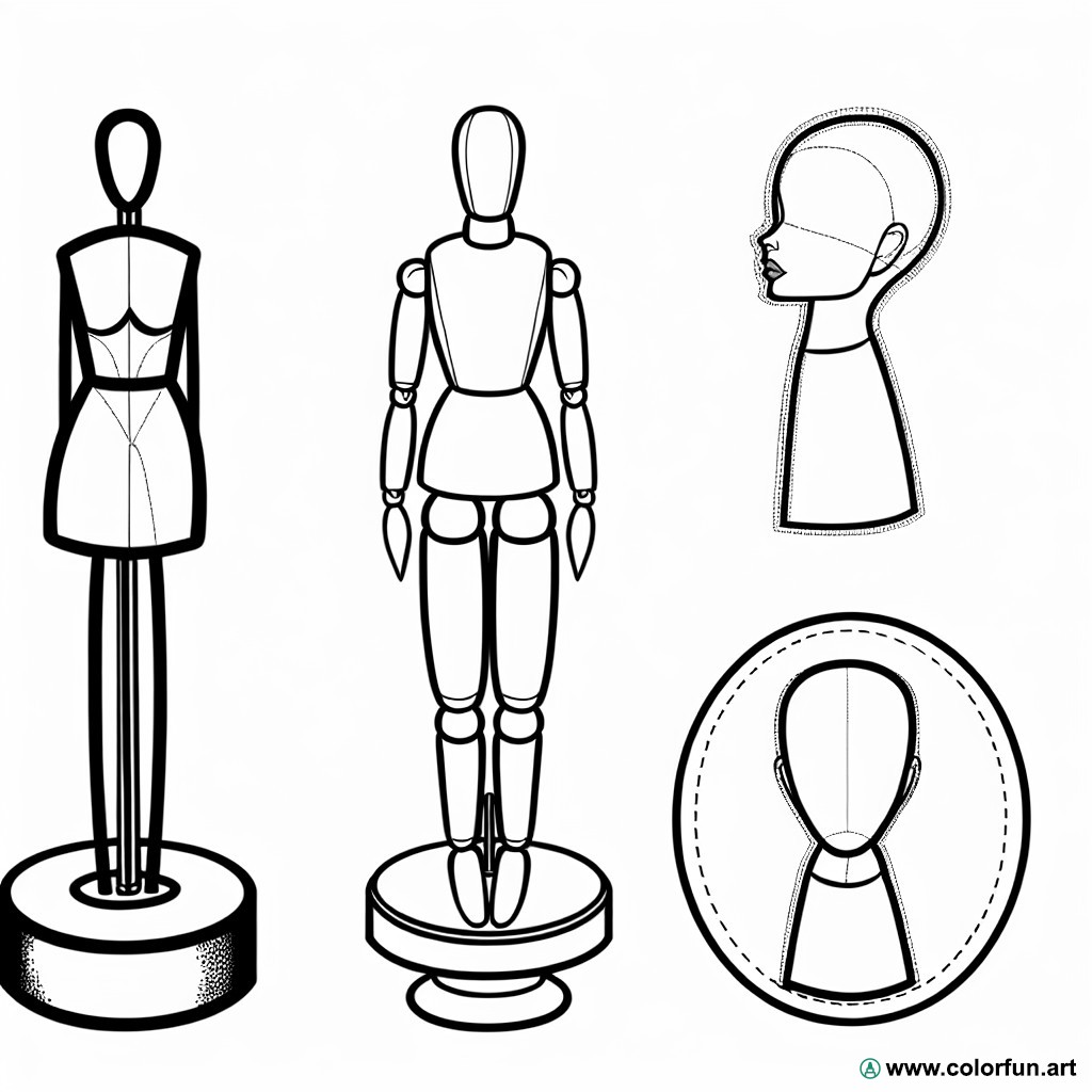 coloring page fashion doll