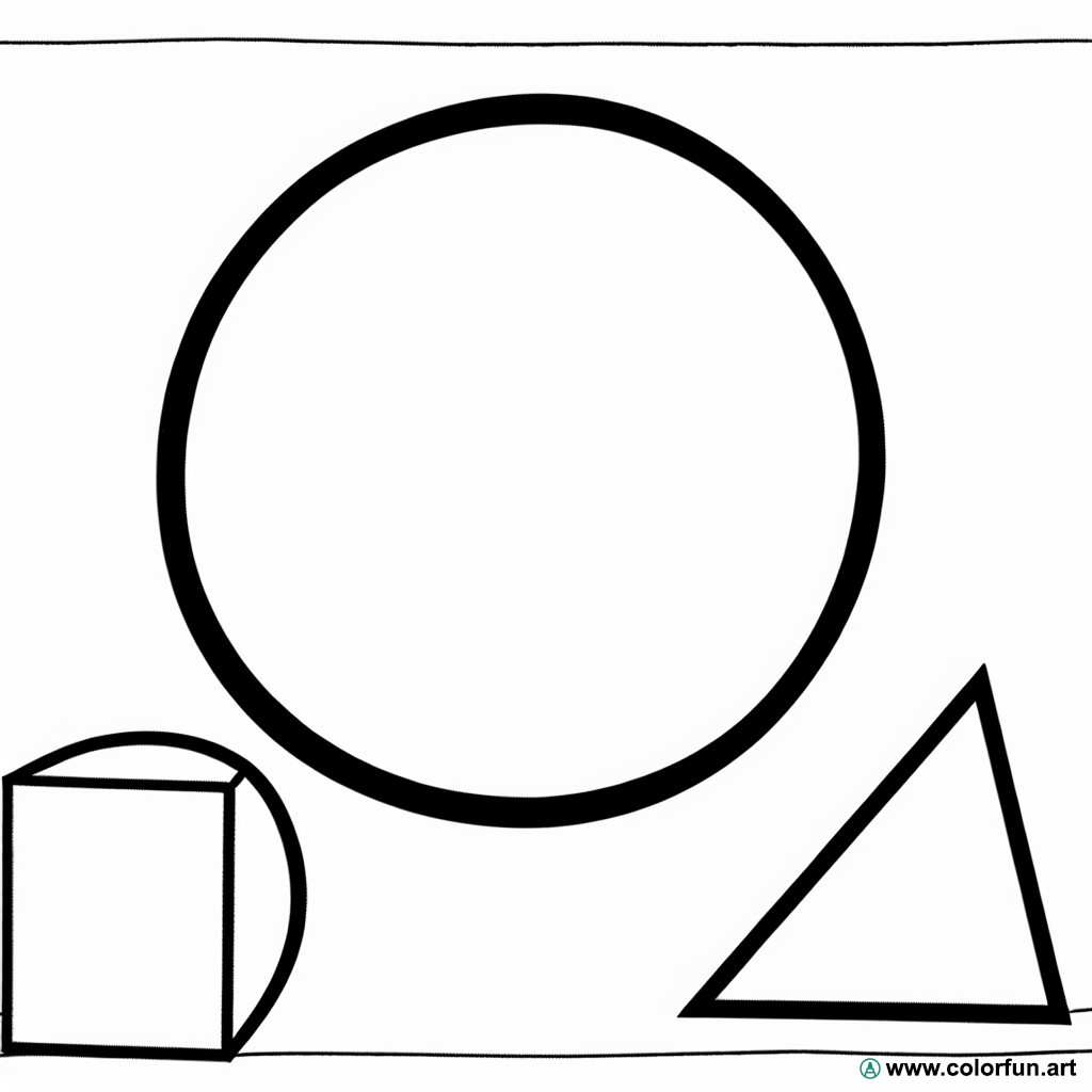 coloring page round square triangle