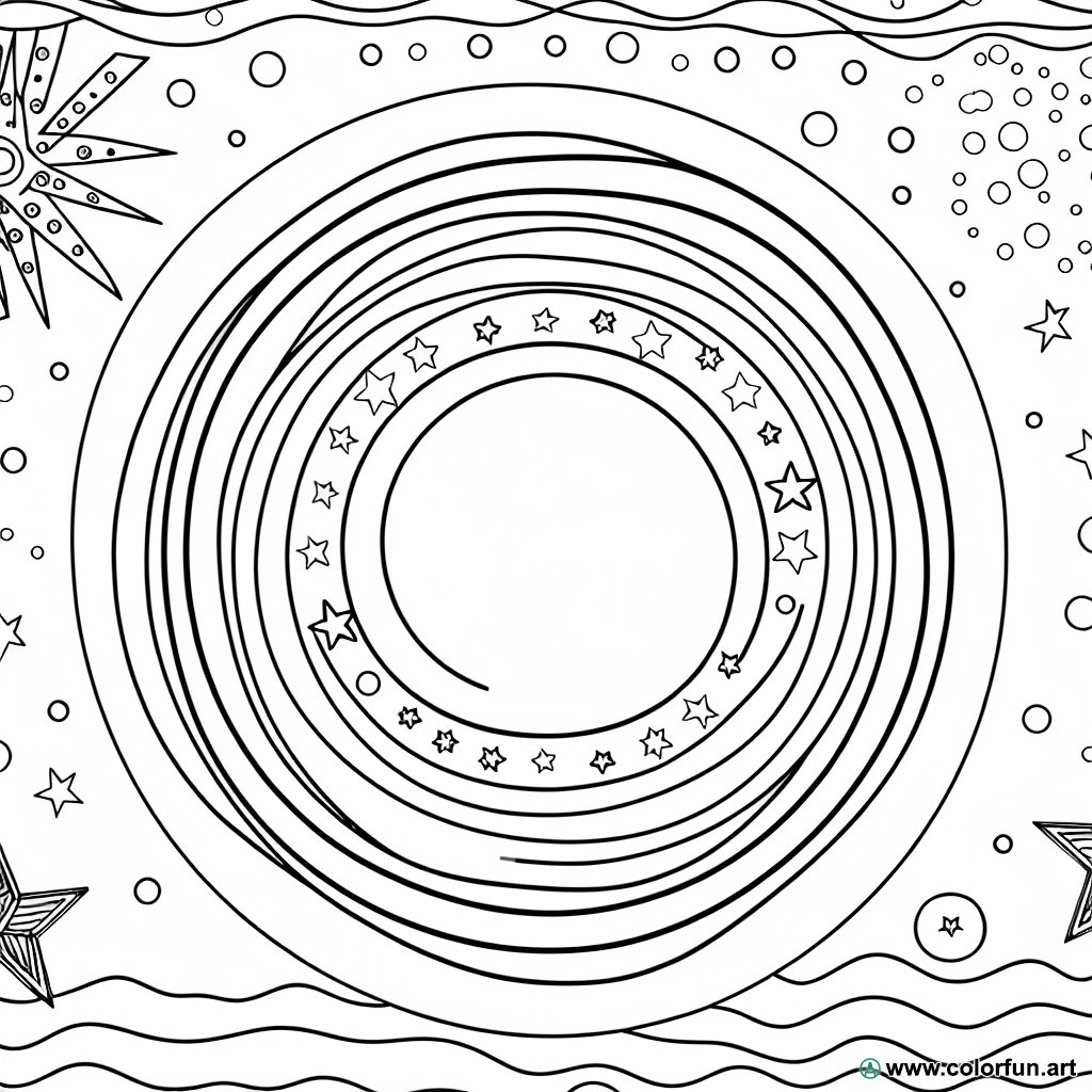 geometric round coloring page