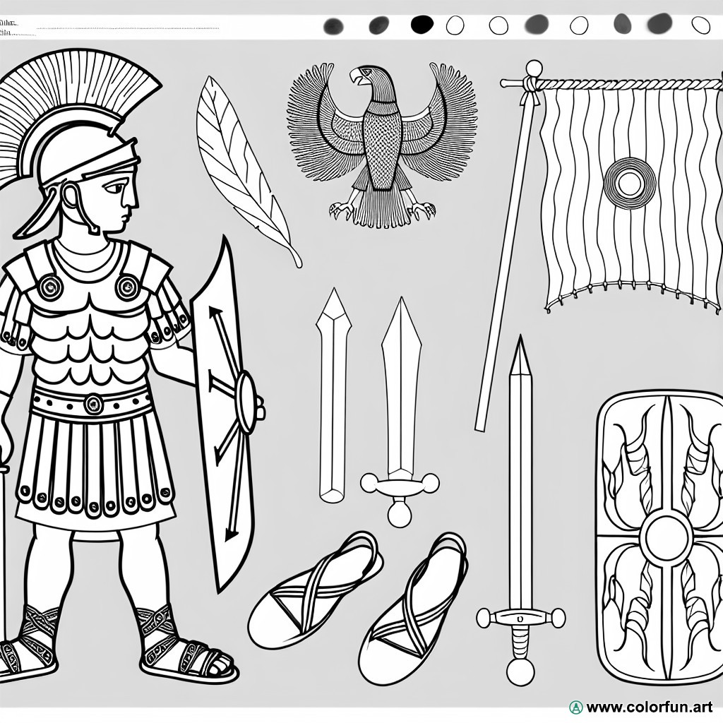 Roman soldier coloring page