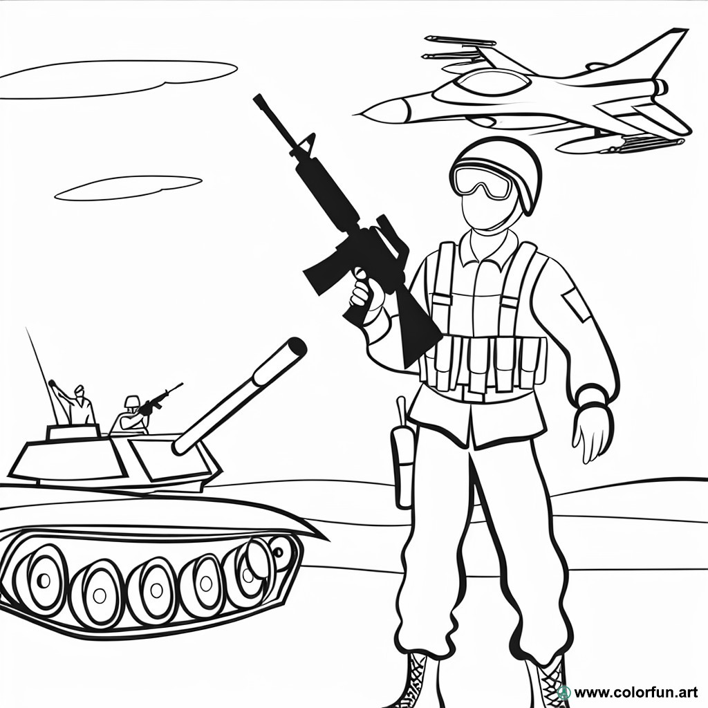 coloring page army