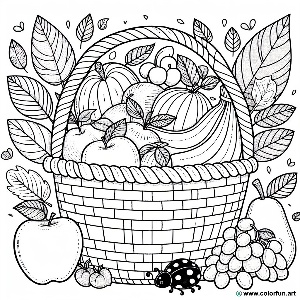 coloring page fruits basket