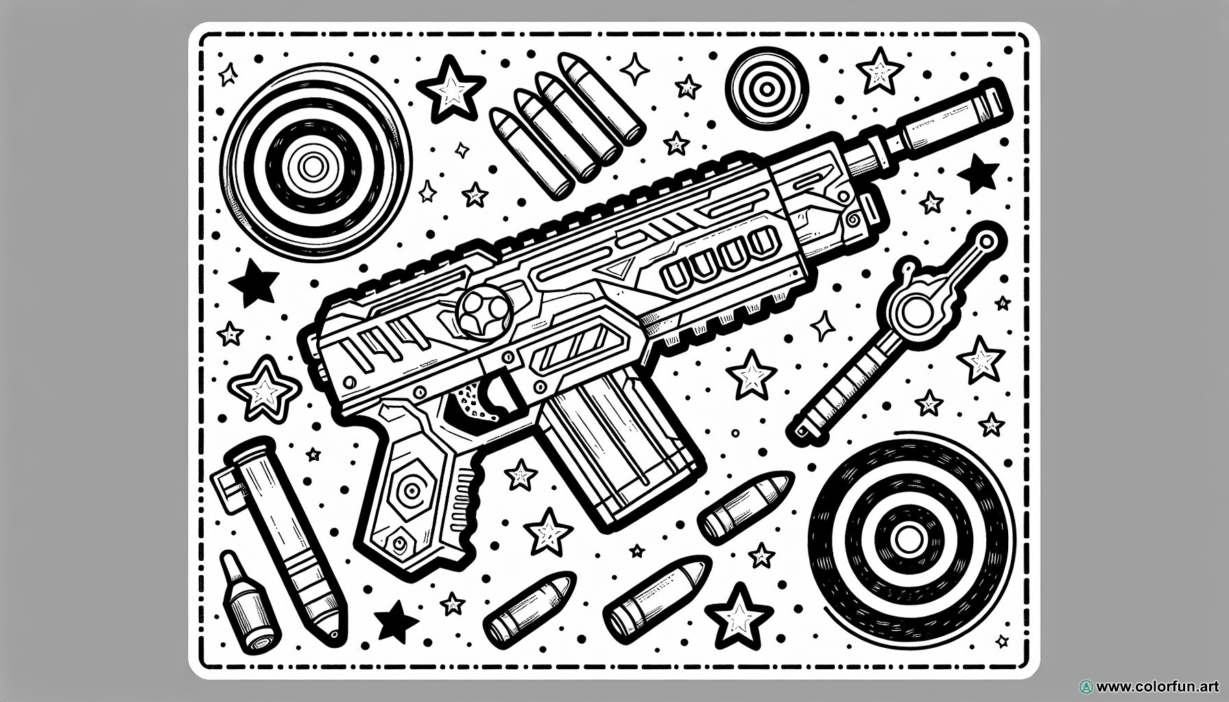 Nerf gun coloring page