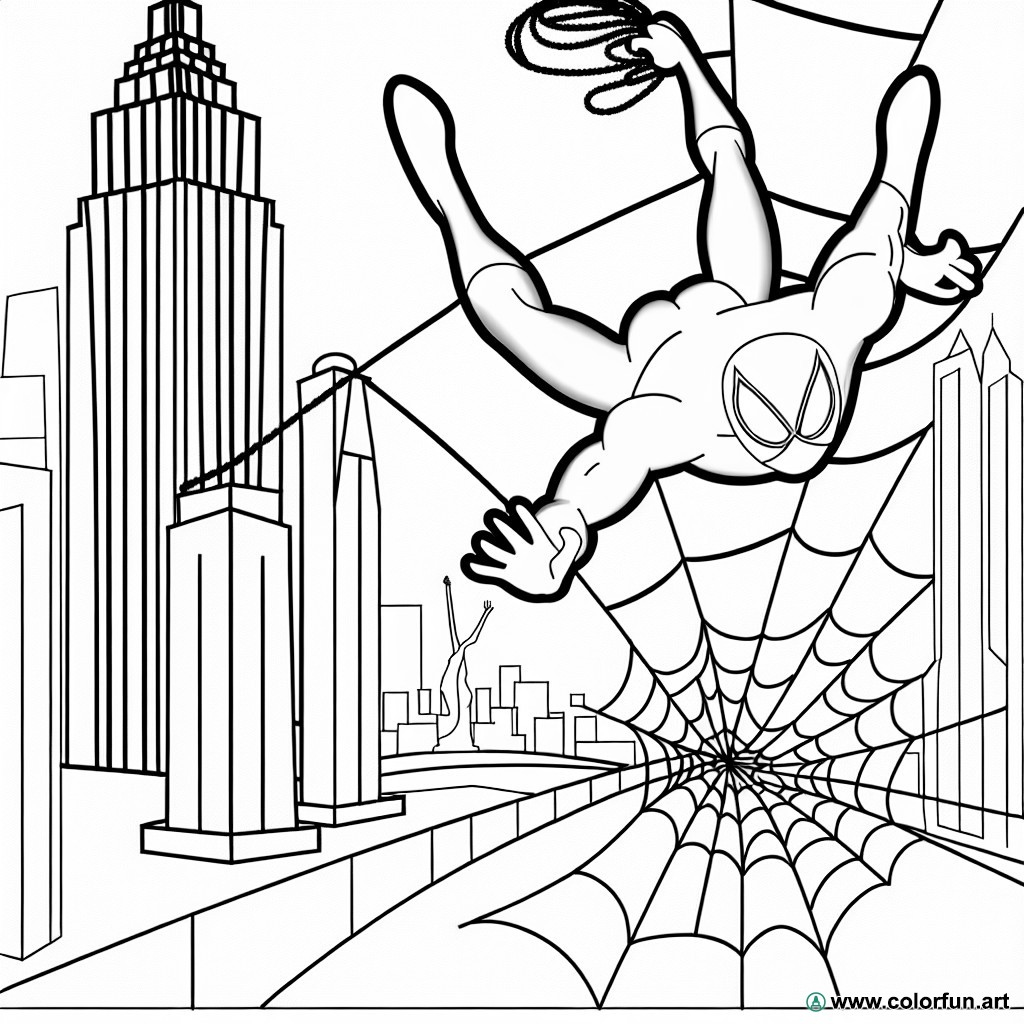 coloring page spiderman new york