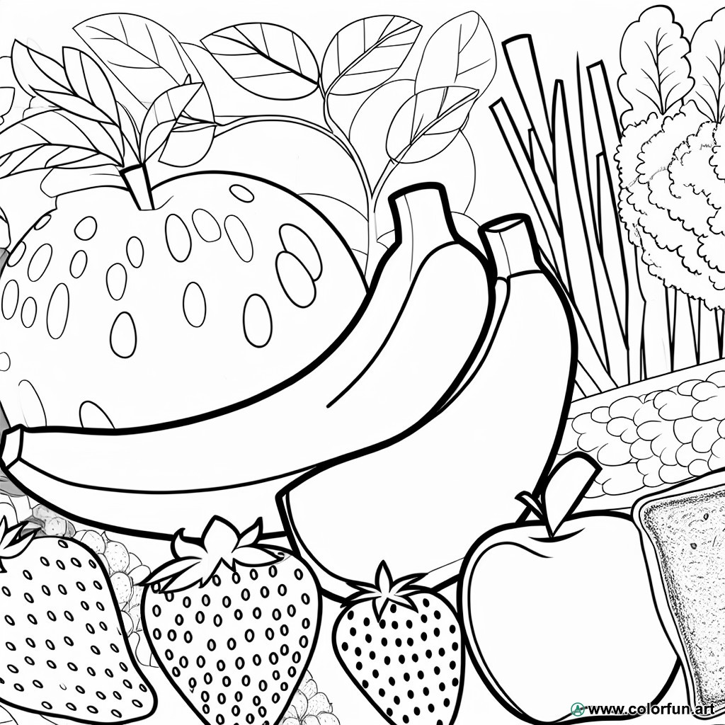 healthy food coloring page