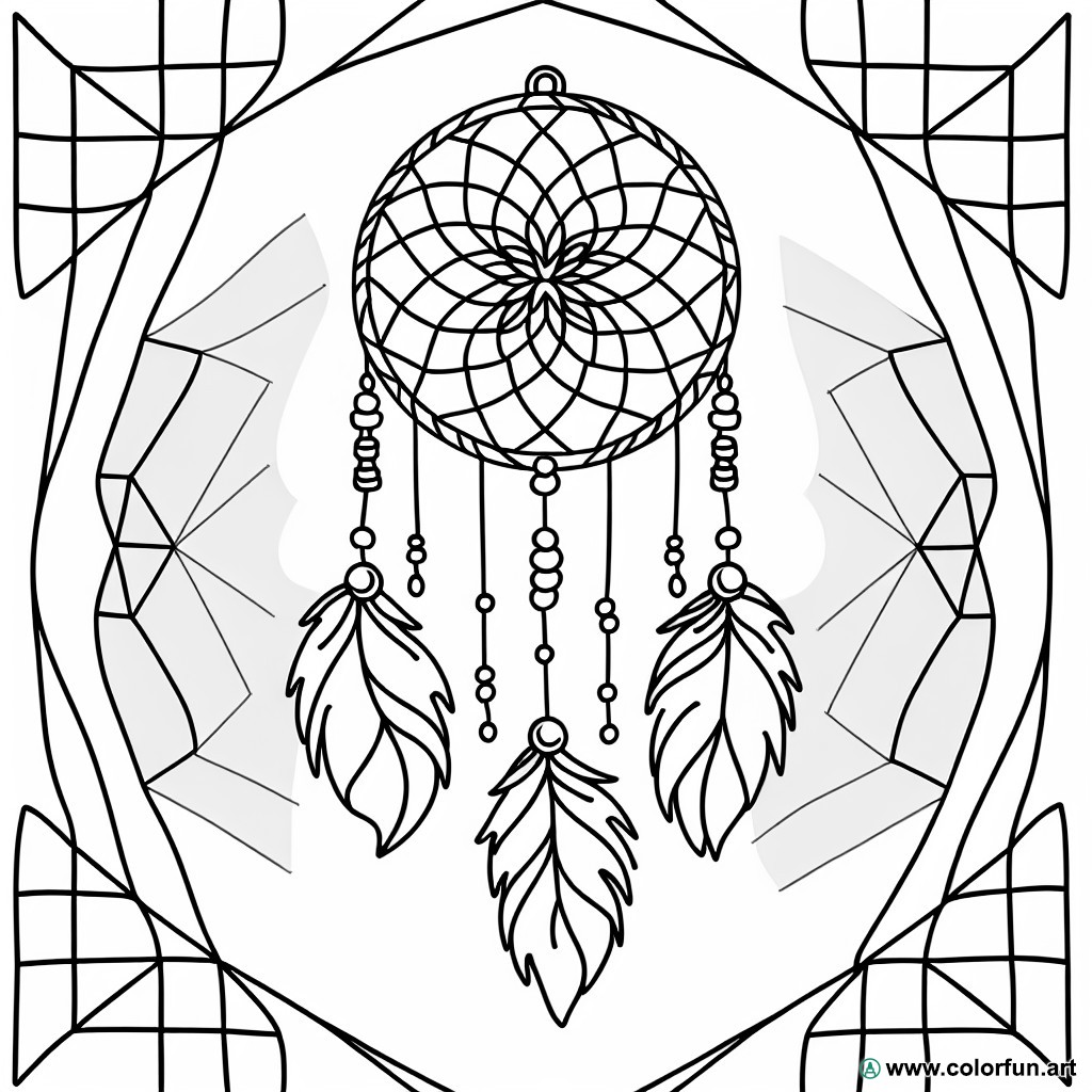 coloring page dream catcher anti-stress