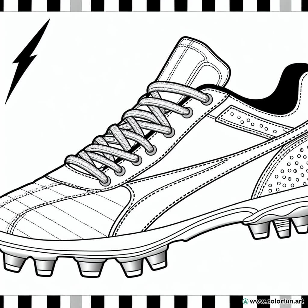 coloring page soccer shoe