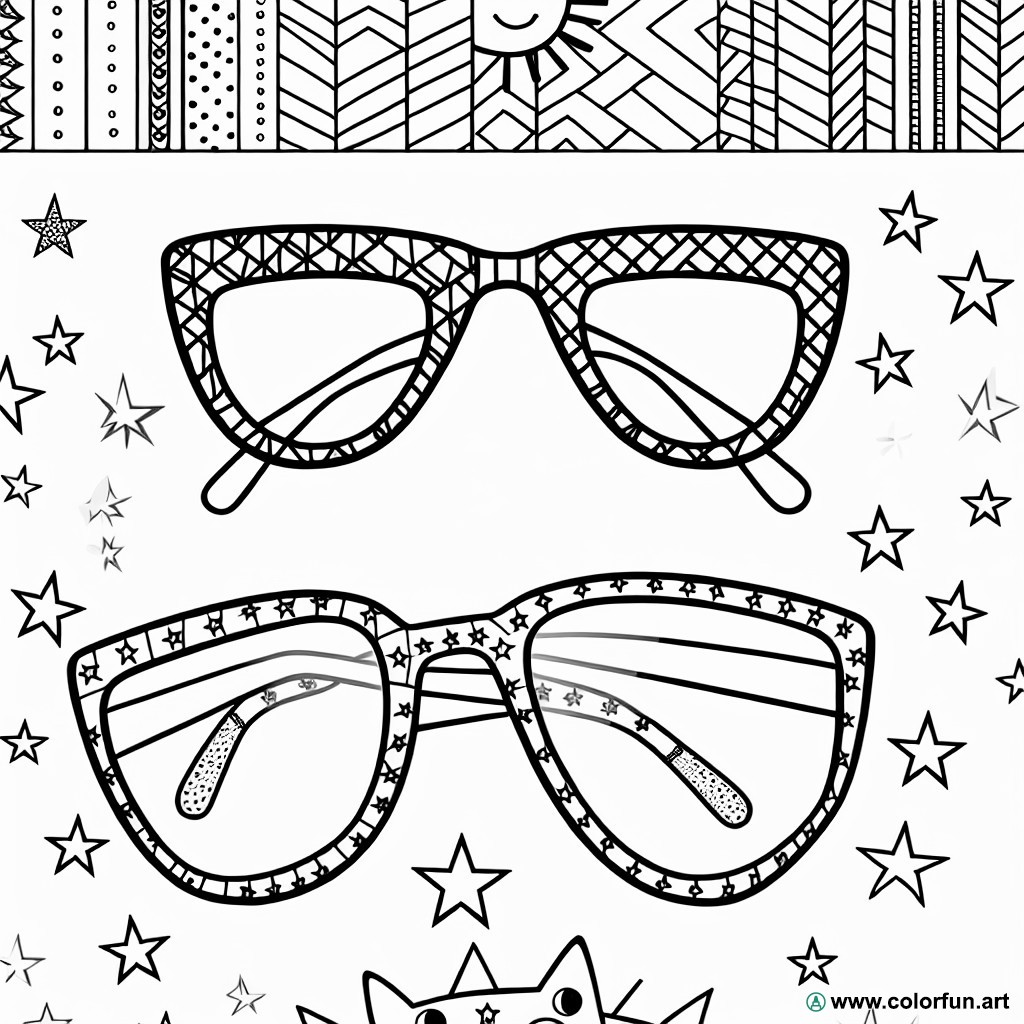 fashion glasses coloring page