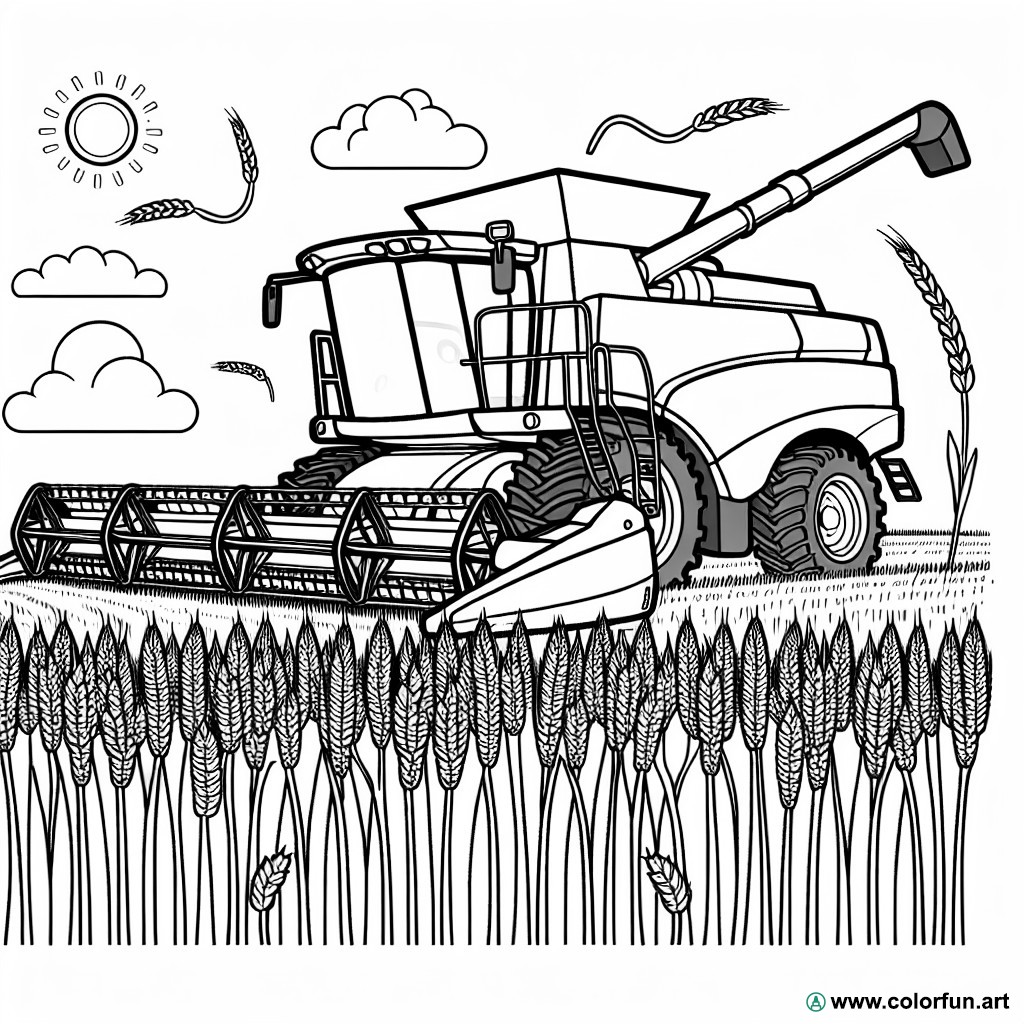 coloring page New Holland combine harvester