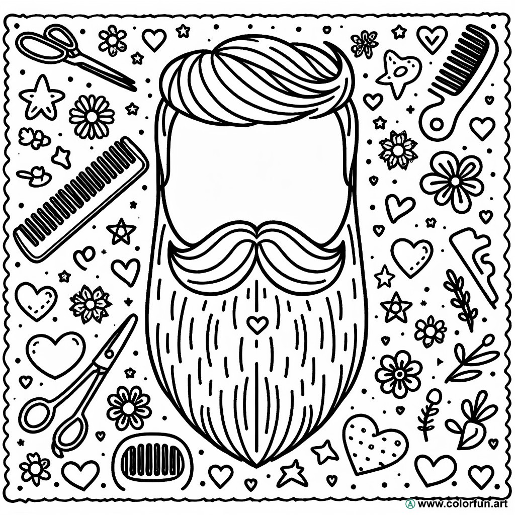 coloring page barber