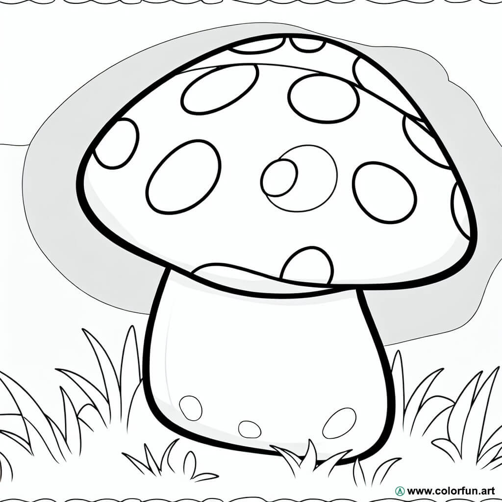 coloring page funny mushroom