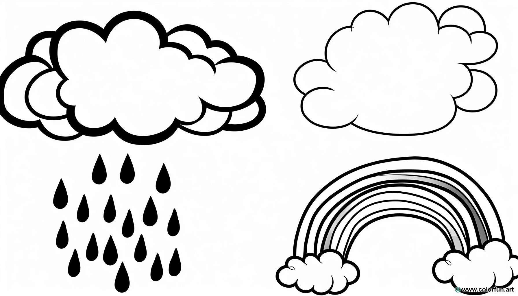 easy cloud coloring page