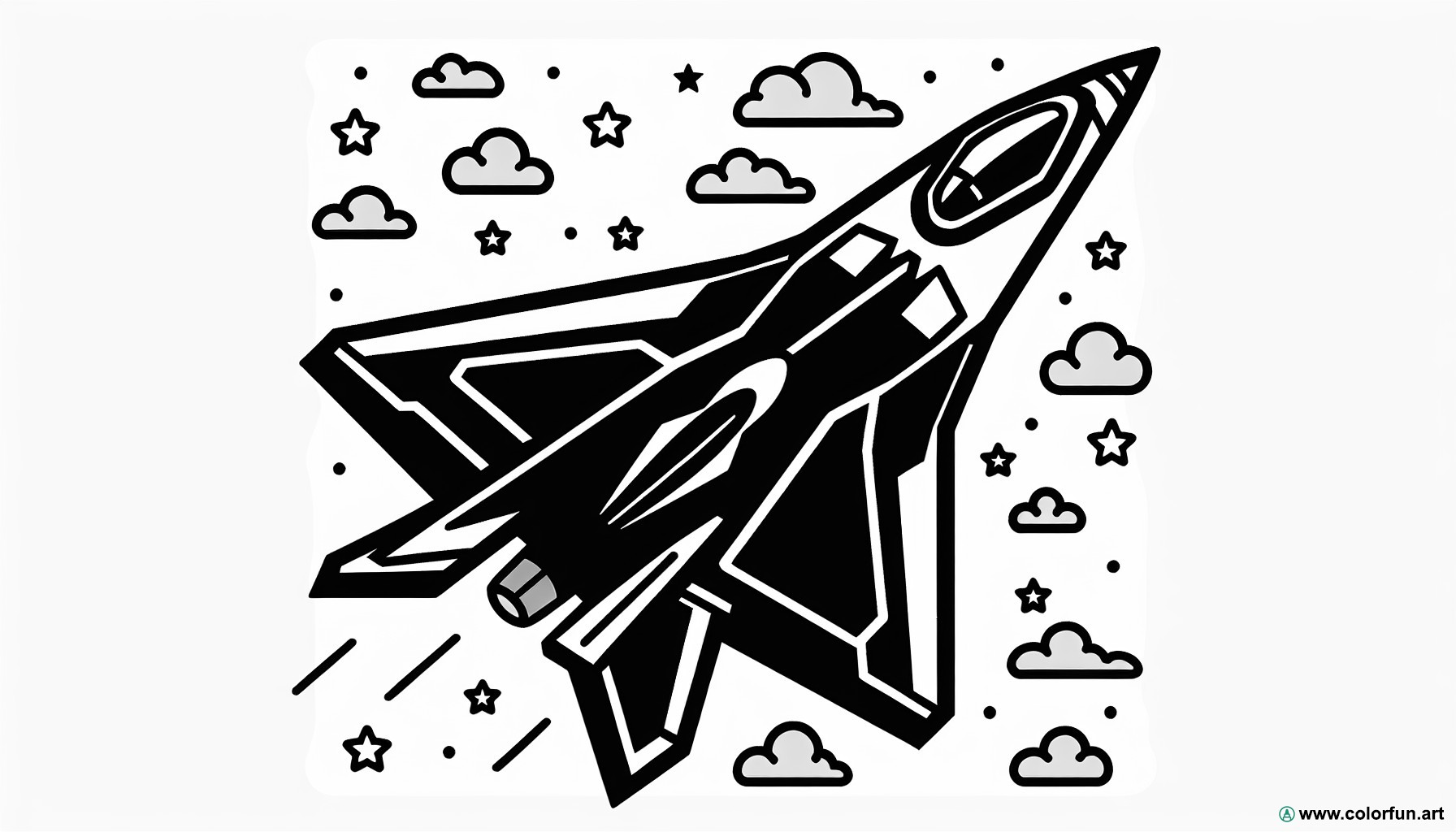 stealth fighter jet coloring page