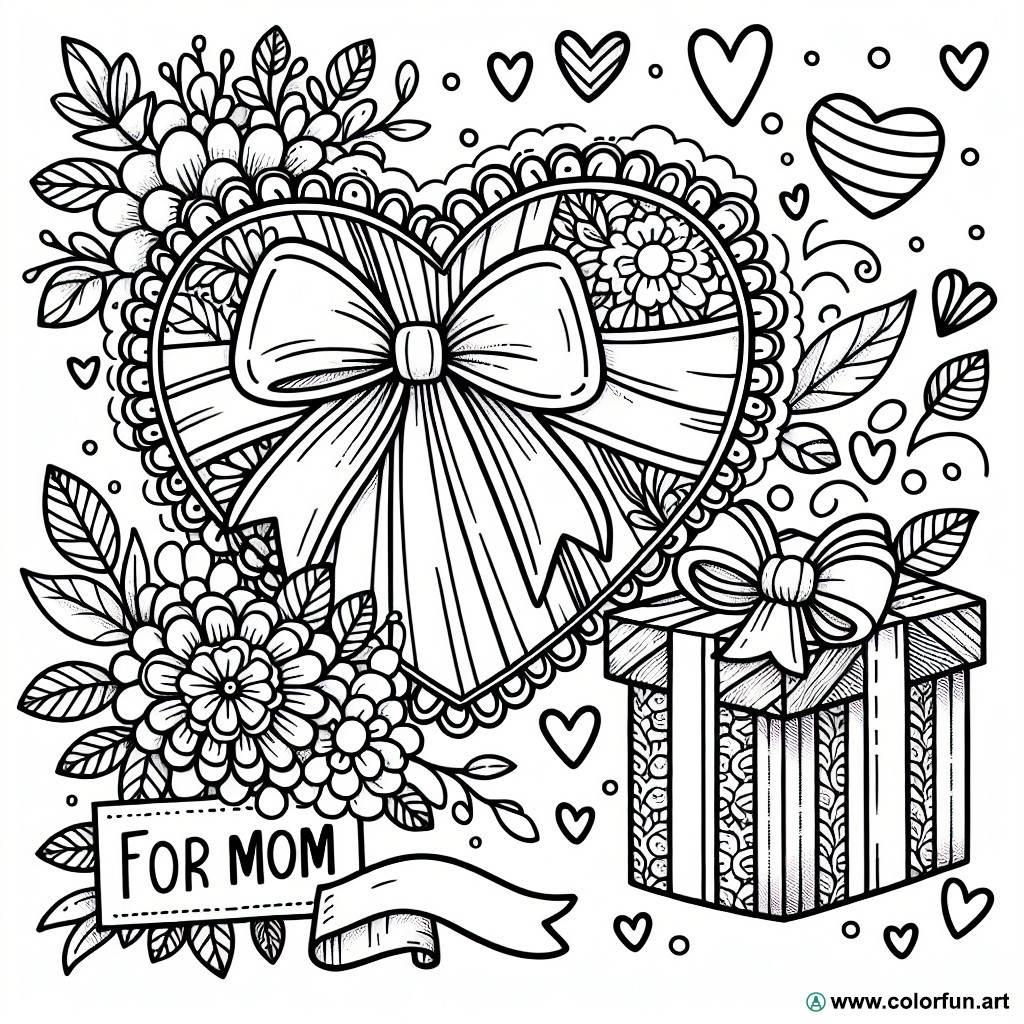 coloring page gift mom
