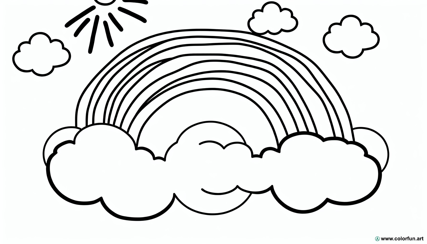 coloring page rainbow cloud