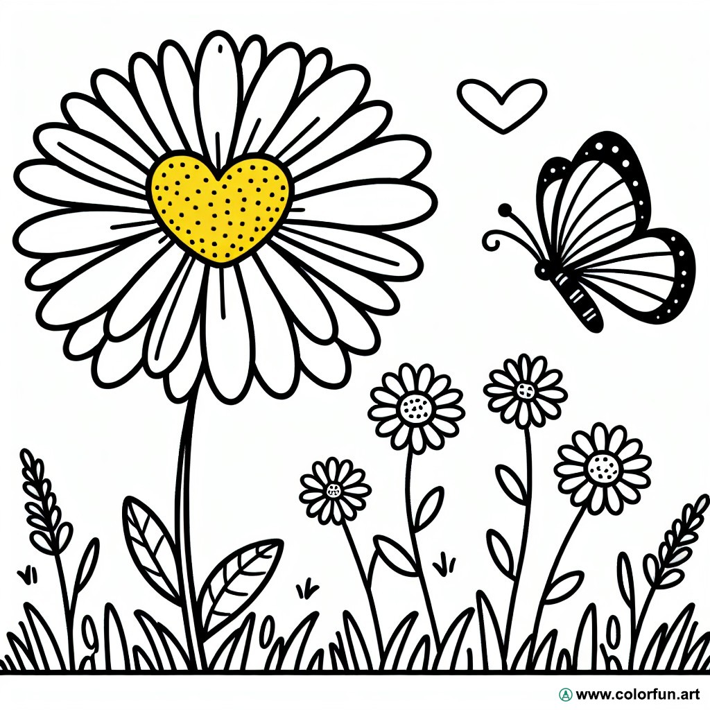 Coloring page daisy nature