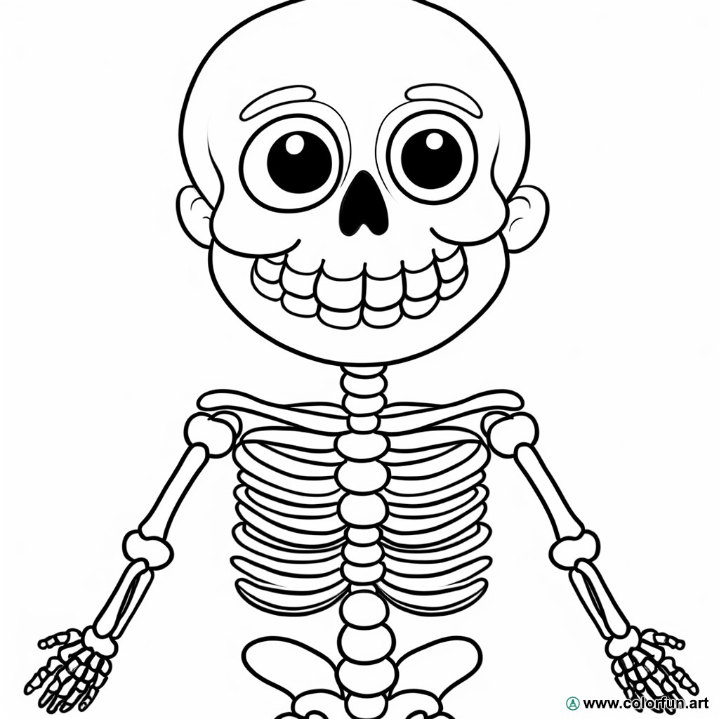 coloring page funny skeleton