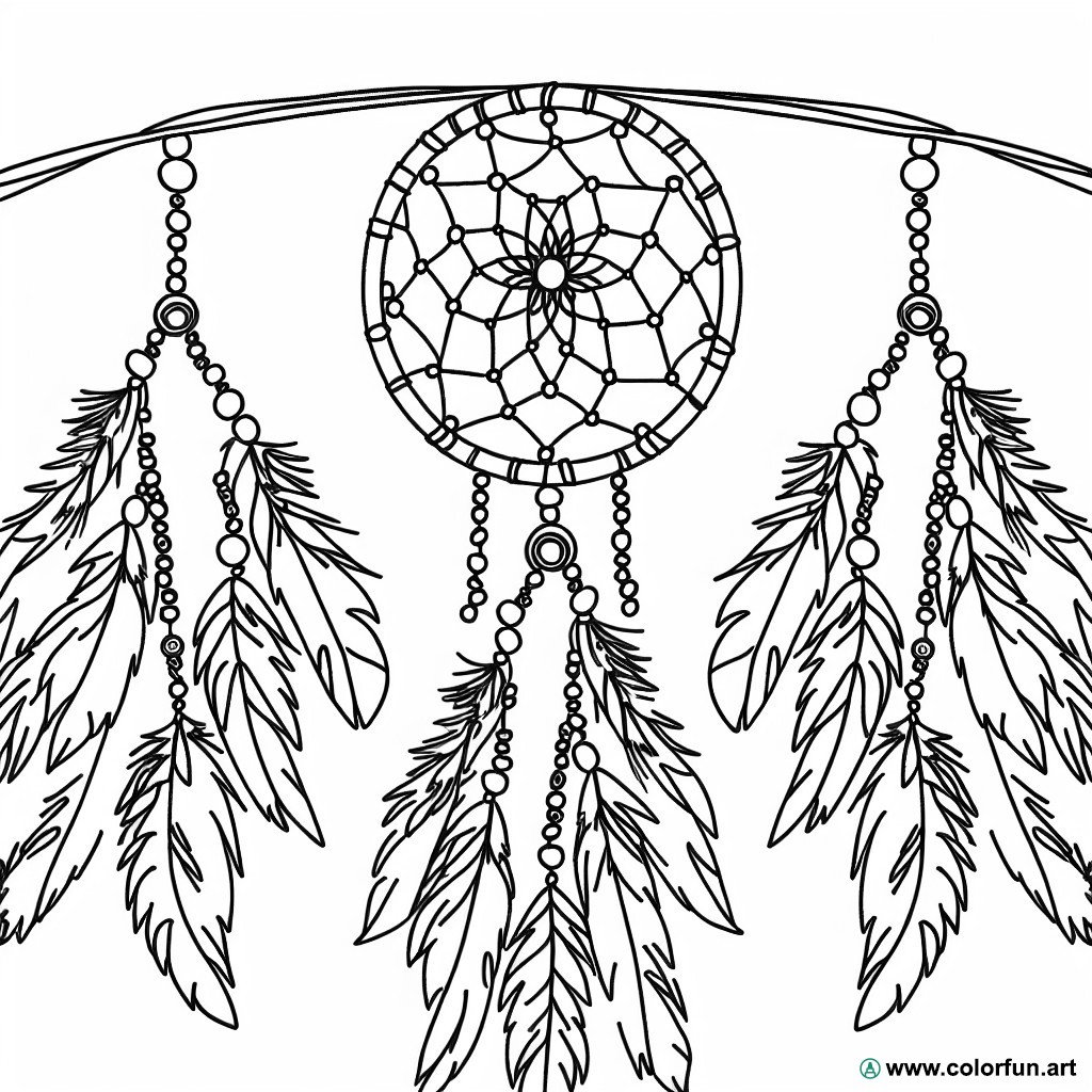 coloring page dream catcher for adults