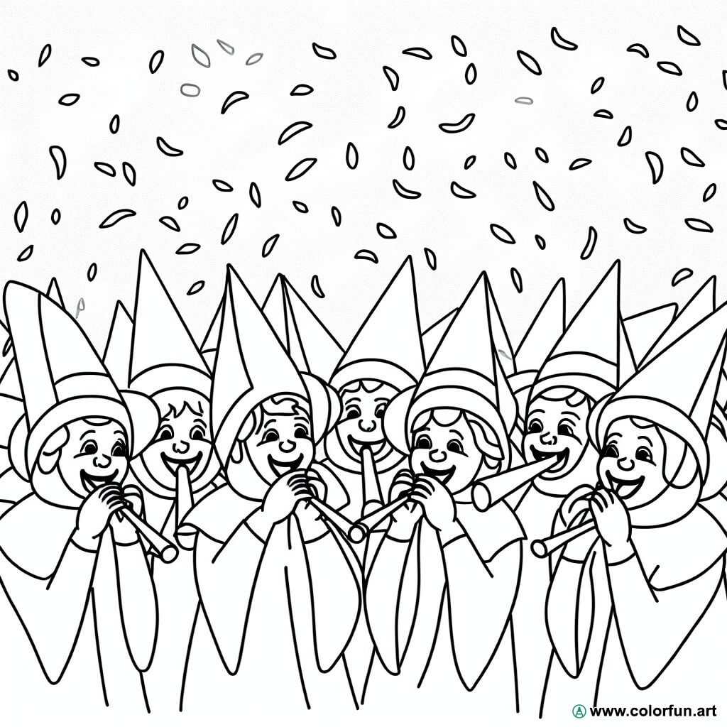 coloring page new year celebration