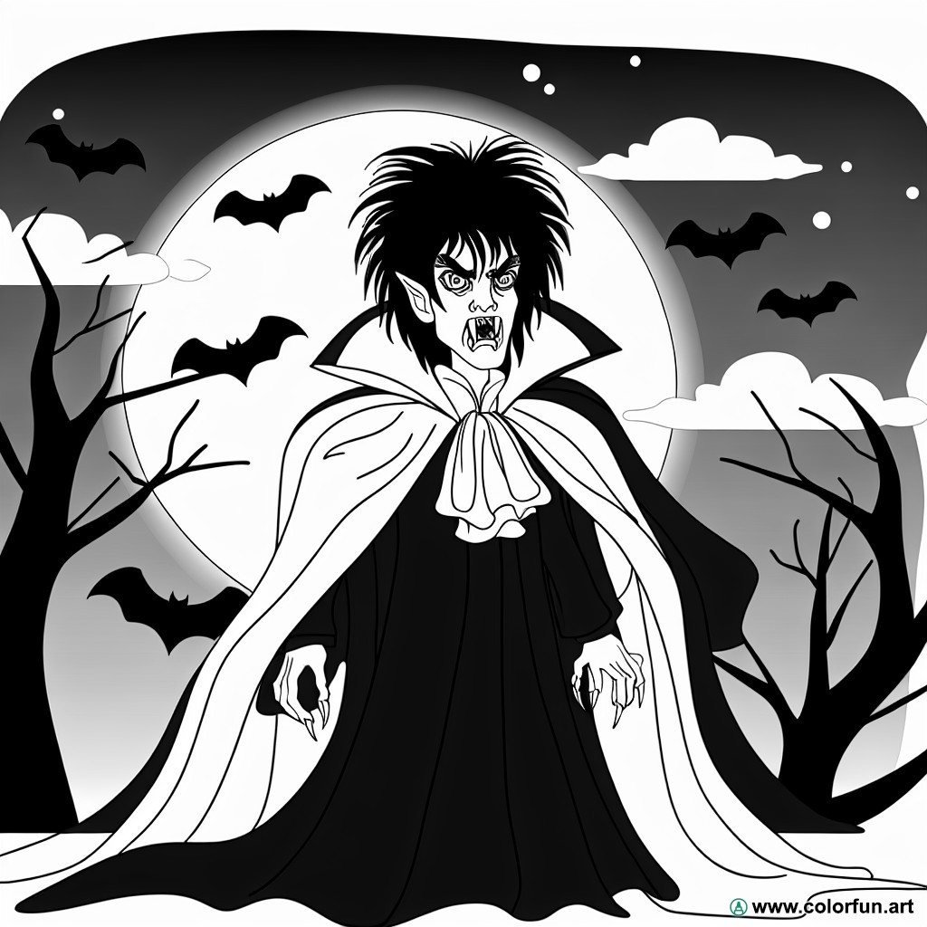 dark vampire coloring page
