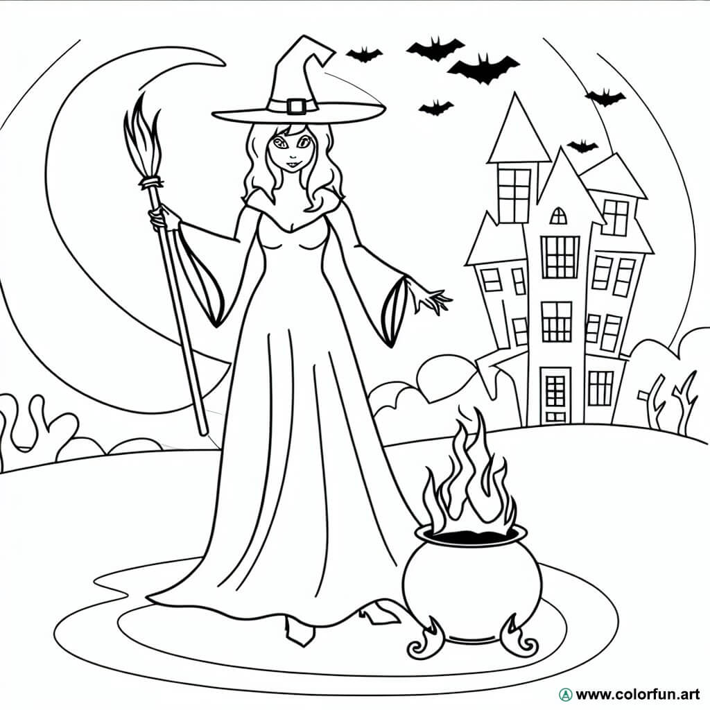 coloring page halloween for adults