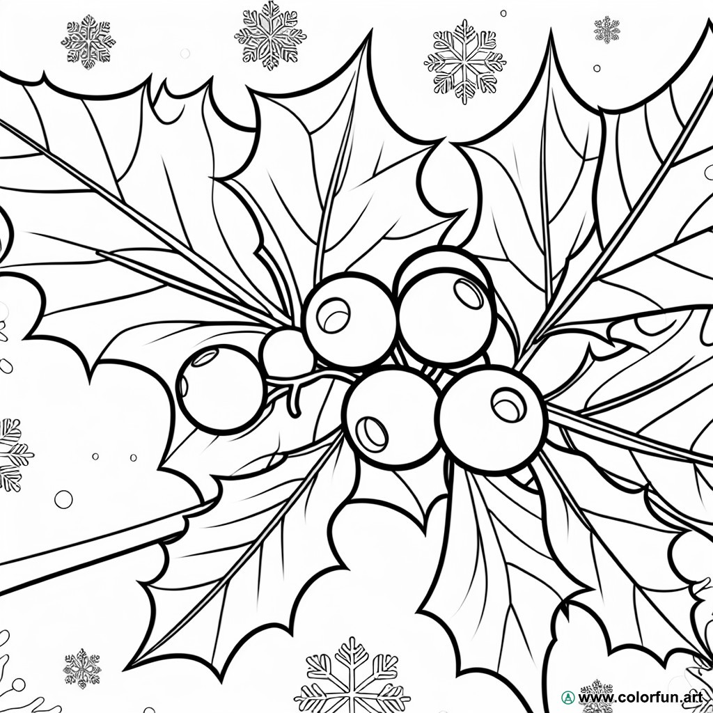 adult holly coloring page