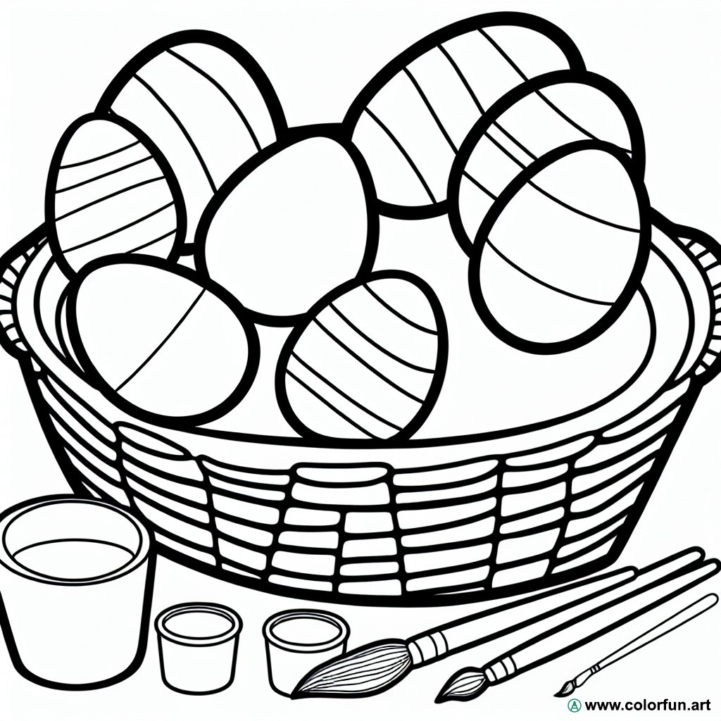 coloring page decorate eggs