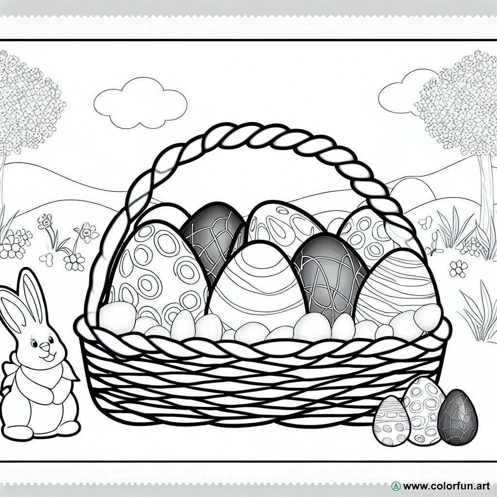coloring page easter chocolate