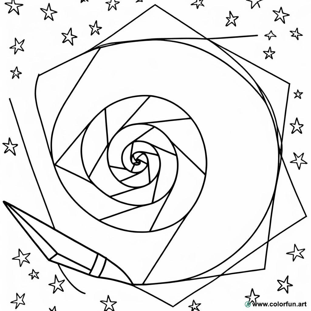 geometric spiral coloring page