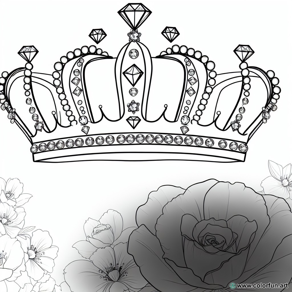 coloring page princess crown