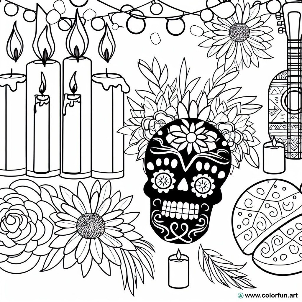 Dia de los Muertos coloring page