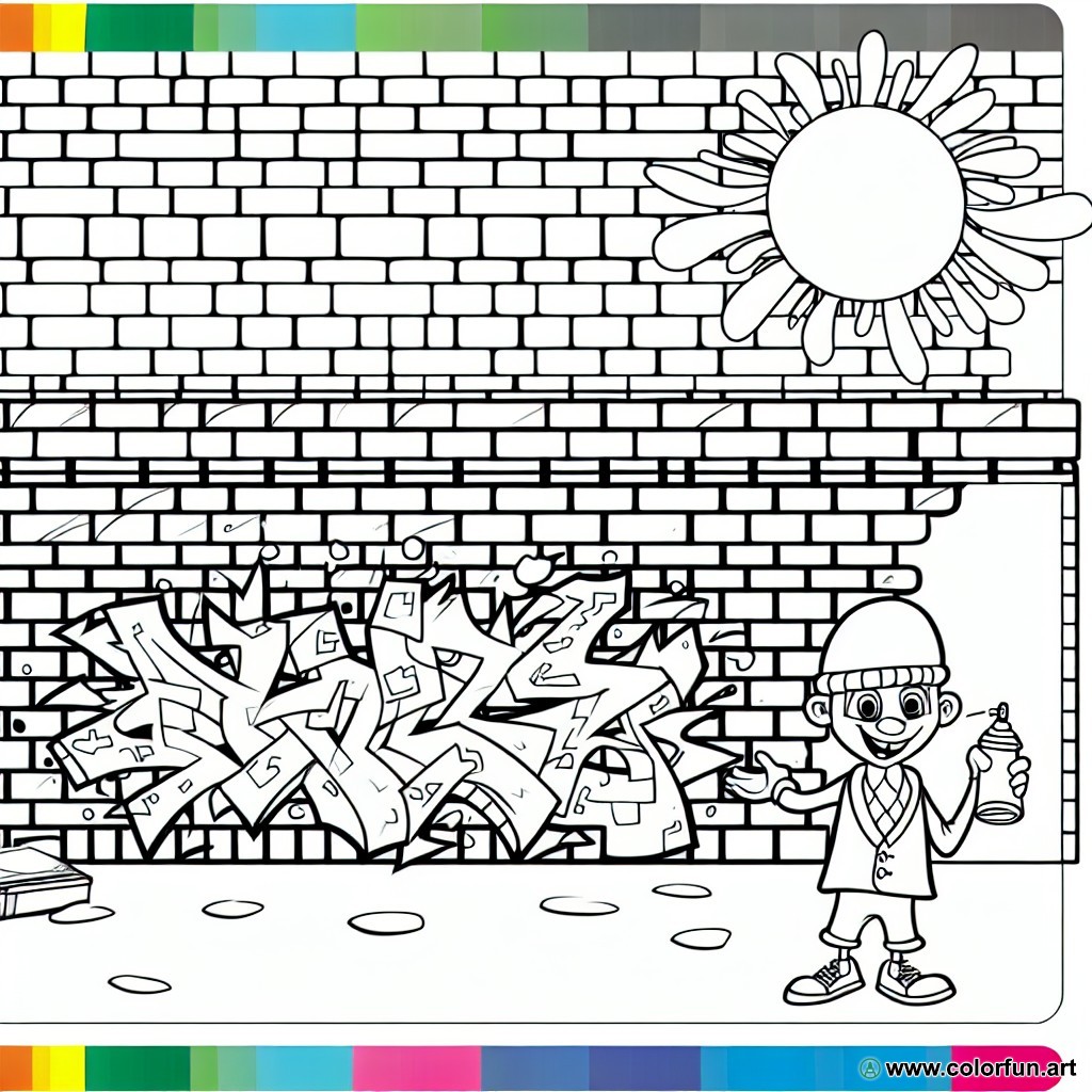 graffiti style coloring page