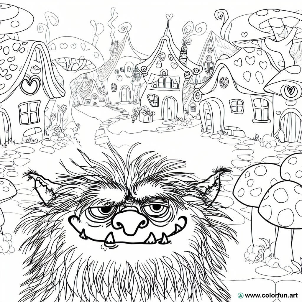 coloring page grinch whoville