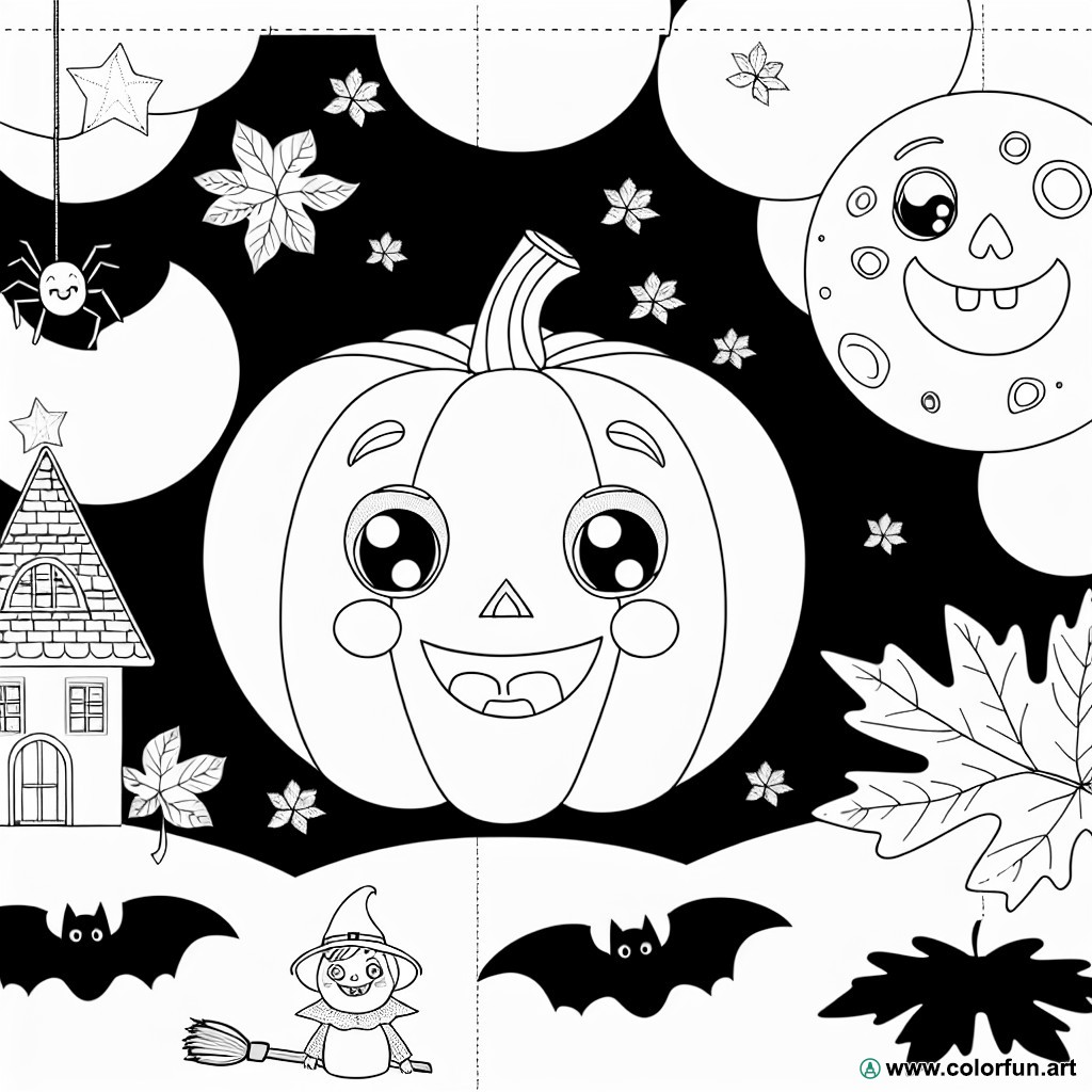 Halloween coloring page for toddlers