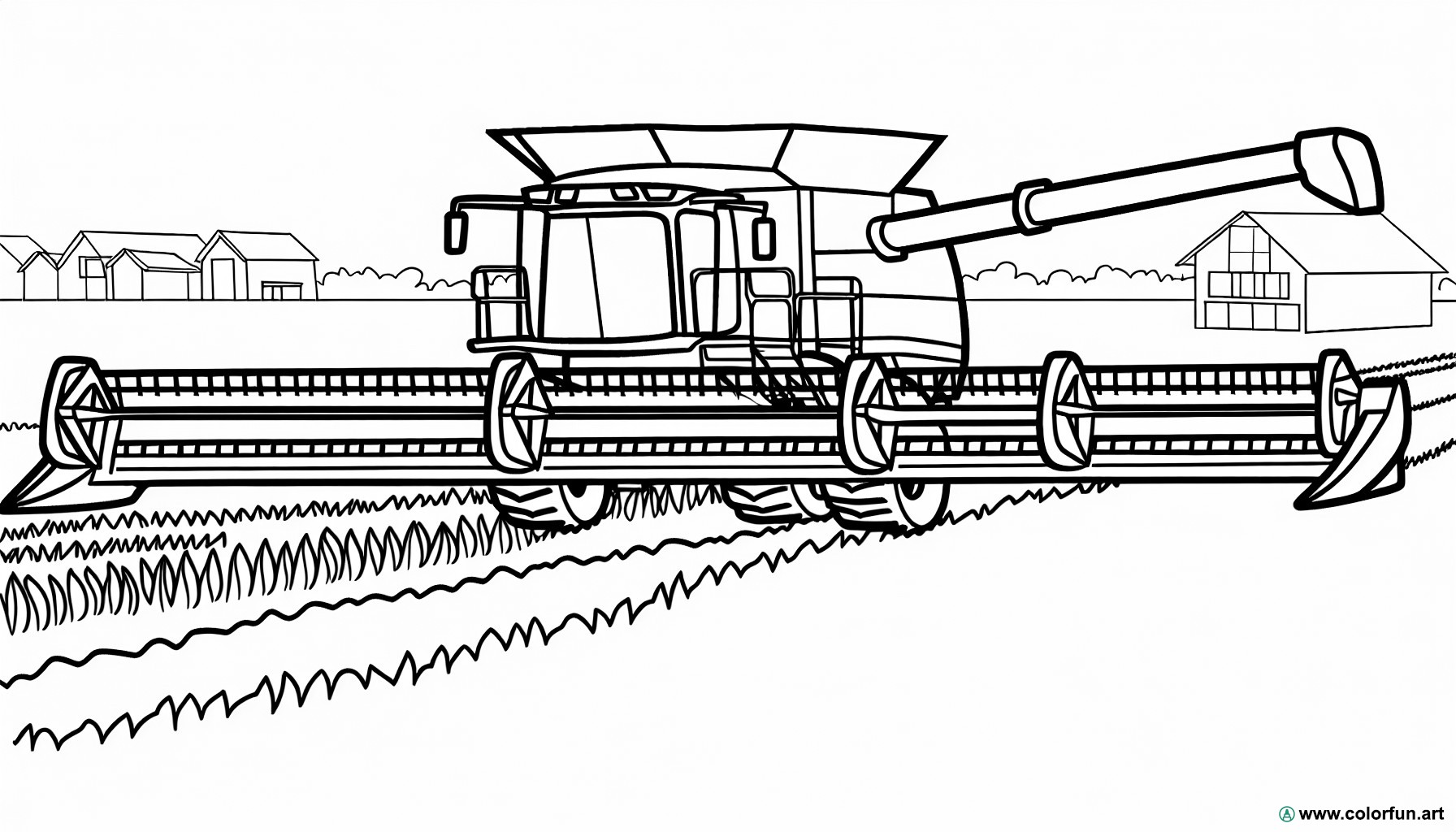 coloring page farm harvester